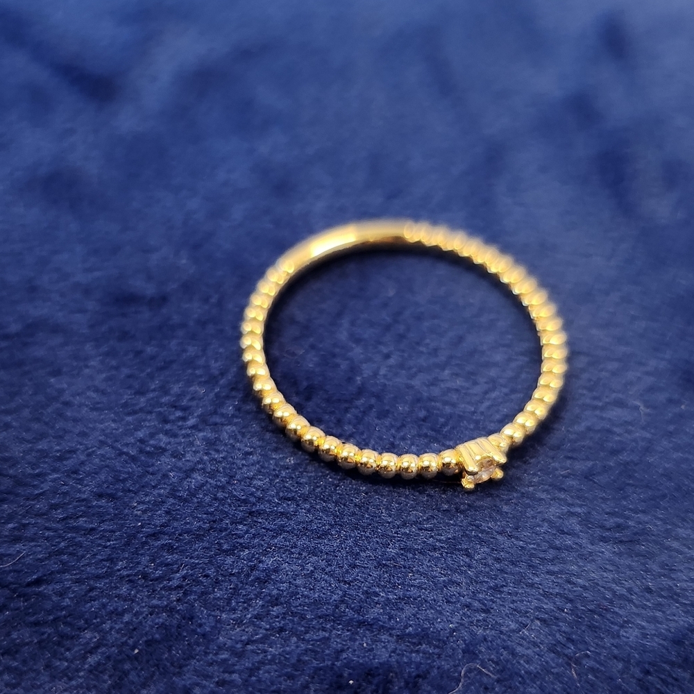 Mejuri 14K Gold Beaded Diamond Ring